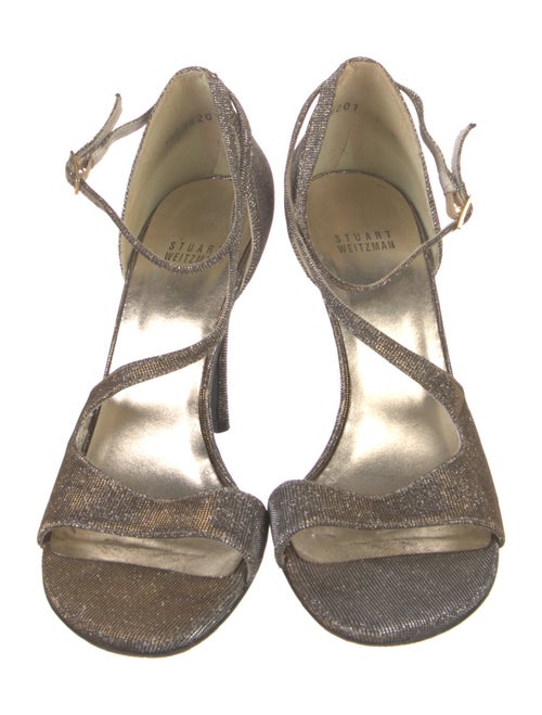 Stuart Weitzman Glitter Animal Print Sandals