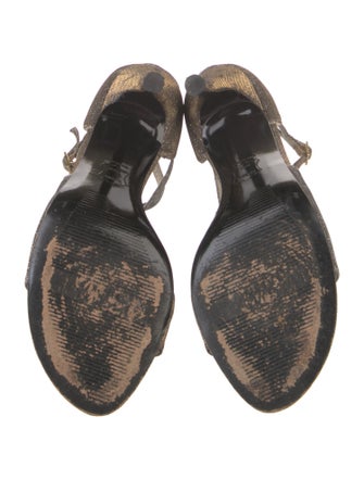 Stuart Weitzman Glitter Animal Print Sandals