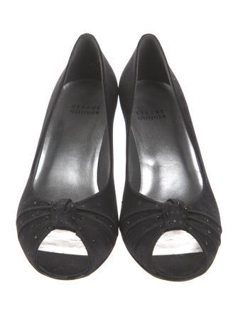 Stuart Weitzman Satin Crystal Embellishments Pumps
