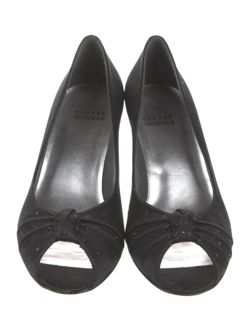 Stuart Weitzman Satin Crystal Embellishments Pumps