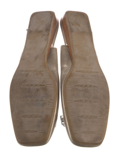 Stuart Weitzman Leather Crystal Embellishments Slingback Flats