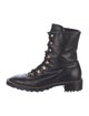 Stuart Weitzman Leather Chain-Link Accents Combat Boots