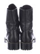 Stuart Weitzman Leather Chain-Link Accents Combat Boots