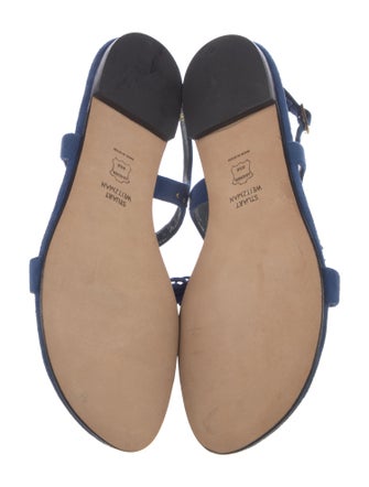 Stuart Weitzman Suede Studded Accents Slingback Sandals
