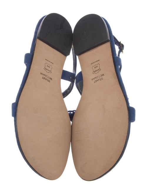 Stuart Weitzman Suede Studded Accents Slingback Sandals