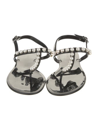 Stuart Weitzman PVC T-Strap Sandals