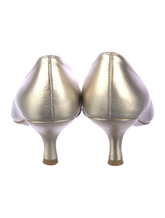 Stuart Weitzman Leather Crystal Embellishments Pumps