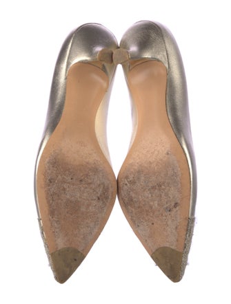 Stuart Weitzman Leather Crystal Embellishments Pumps