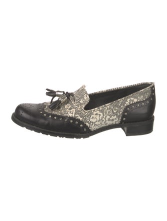 Stuart Weitzman Leather Animal Print Loafers