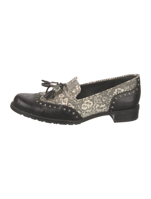 Stuart Weitzman Leather Animal Print Loafers