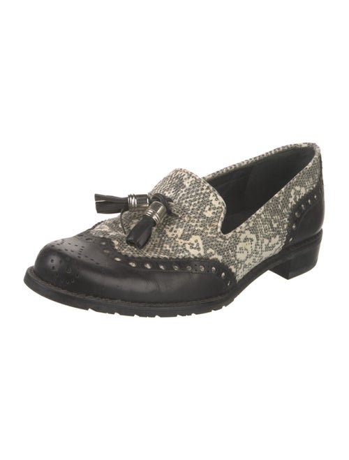 Stuart Weitzman Leather Animal Print Loafers