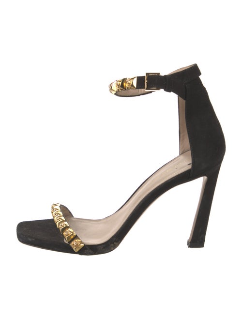 Stuart Weitzman Suede Studded Accents Sandals