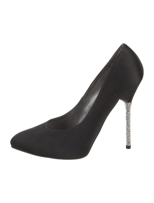 Stuart Weitzman Satin Crystal Embellishments Pumps