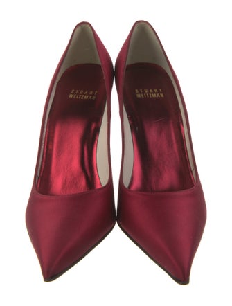 Stuart Weitzman Satin Crystal Embellishments Pumps