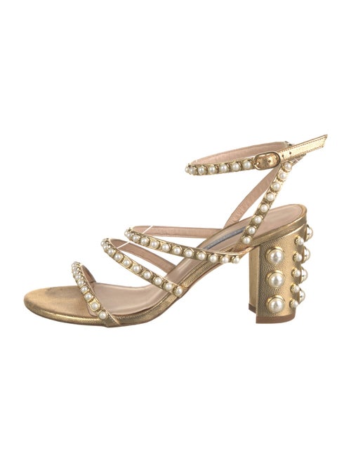 Stuart Weitzman Leather Studded Accents Sandals