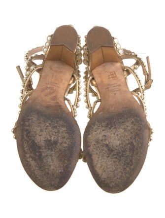 Stuart Weitzman Leather Studded Accents Sandals