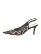 Stuart Weitzman Leather Animal Print Slingback Pumps