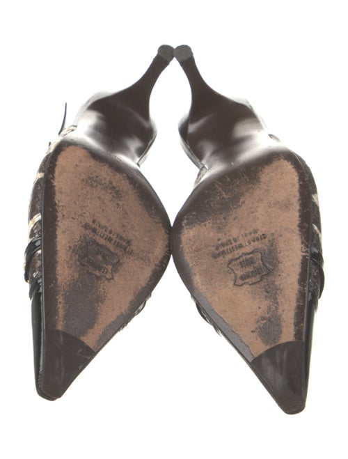 Stuart Weitzman Leather Animal Print Slingback Pumps