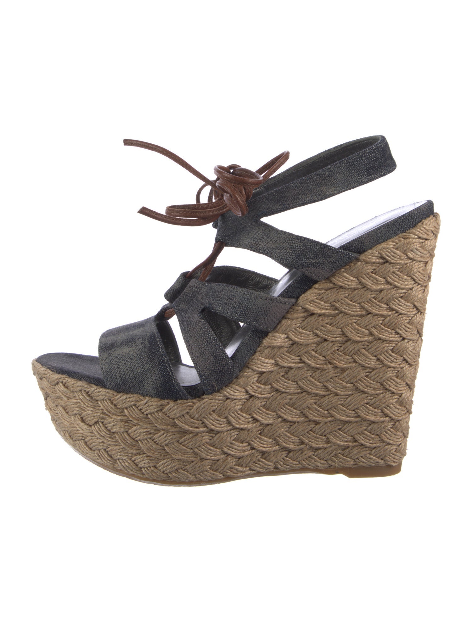 Stuart Weitzman Denim Animal Print Espadrilles