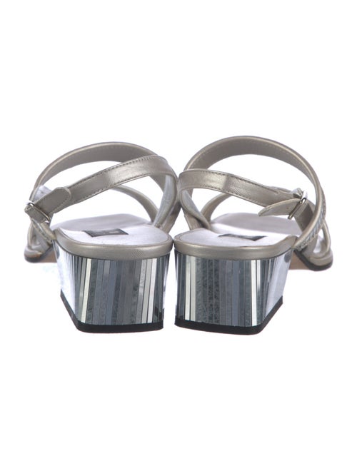 Stuart Weitzman Leather Printed Slingback Sandals