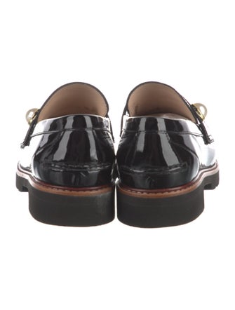 Stuart Weitzman Patent Leather Beaded Accents Loafers