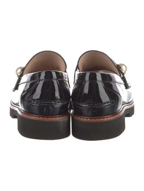 Stuart Weitzman Patent Leather Beaded Accents Loafers