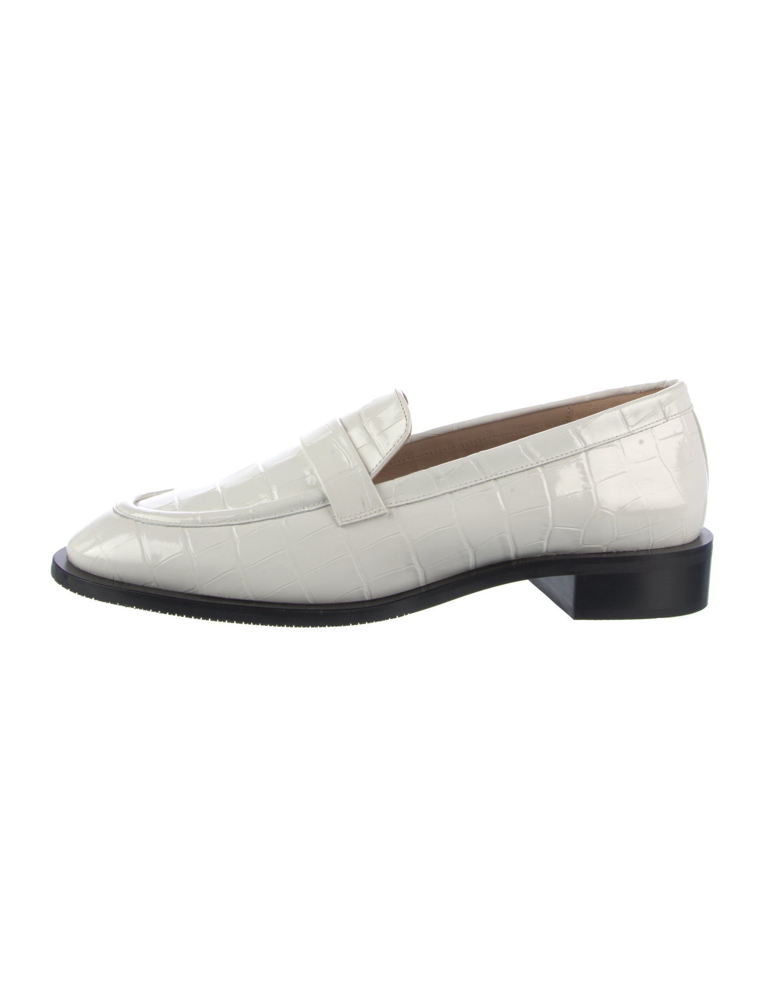 Stuart Weitzman Embossed Leather Loafers