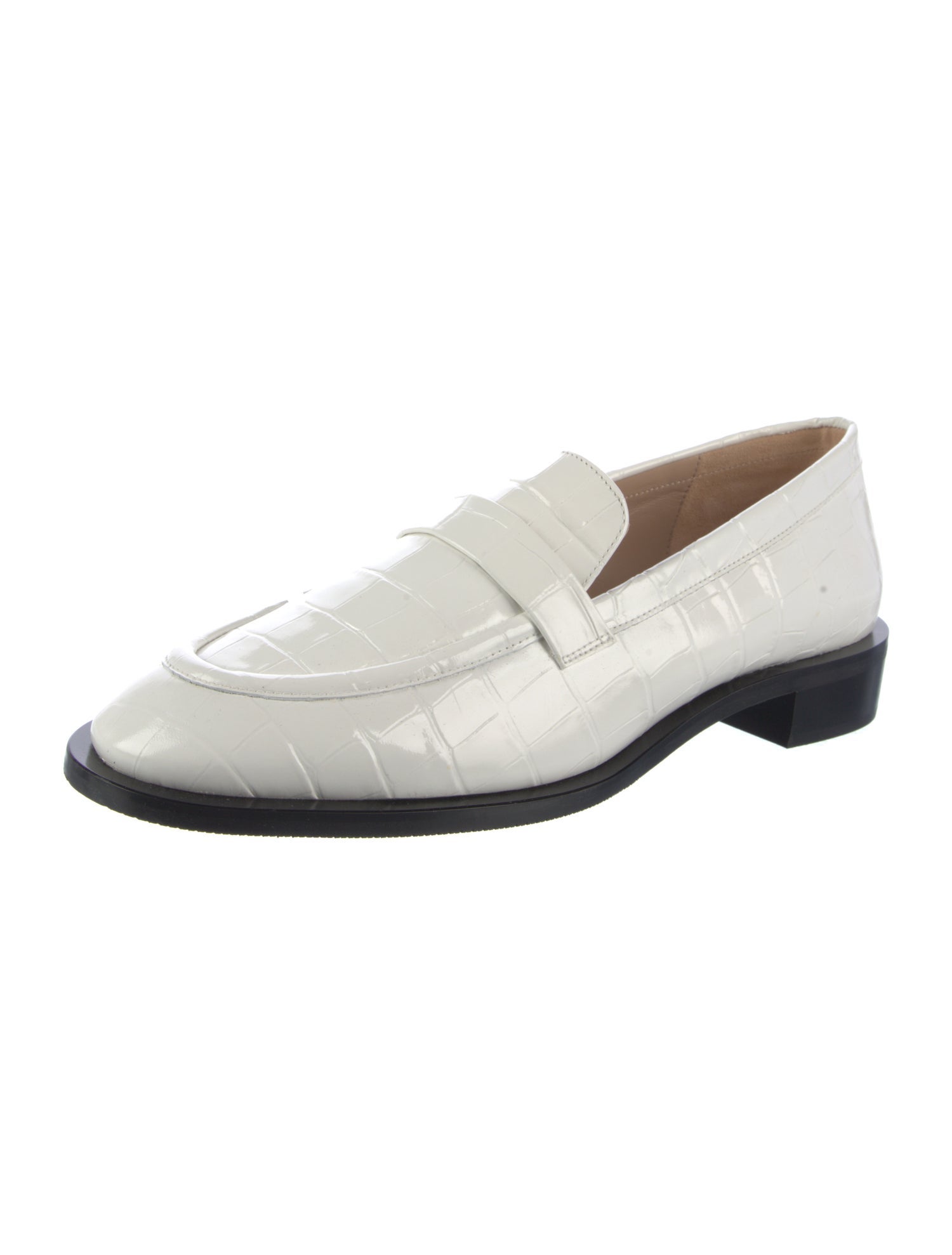 Stuart Weitzman Embossed Leather Loafers