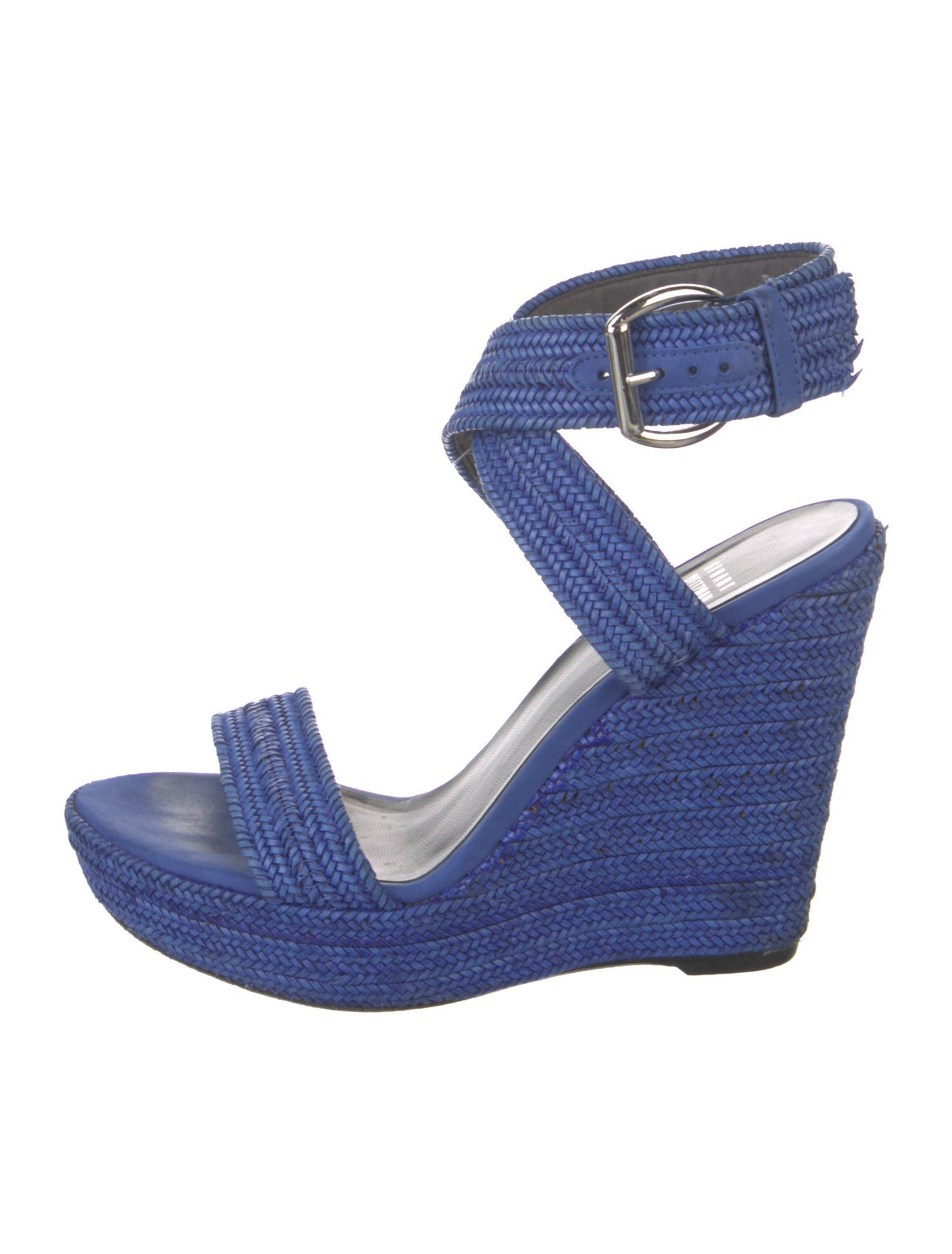 Stuart Weitzman Leather Braided Accents Espadrilles