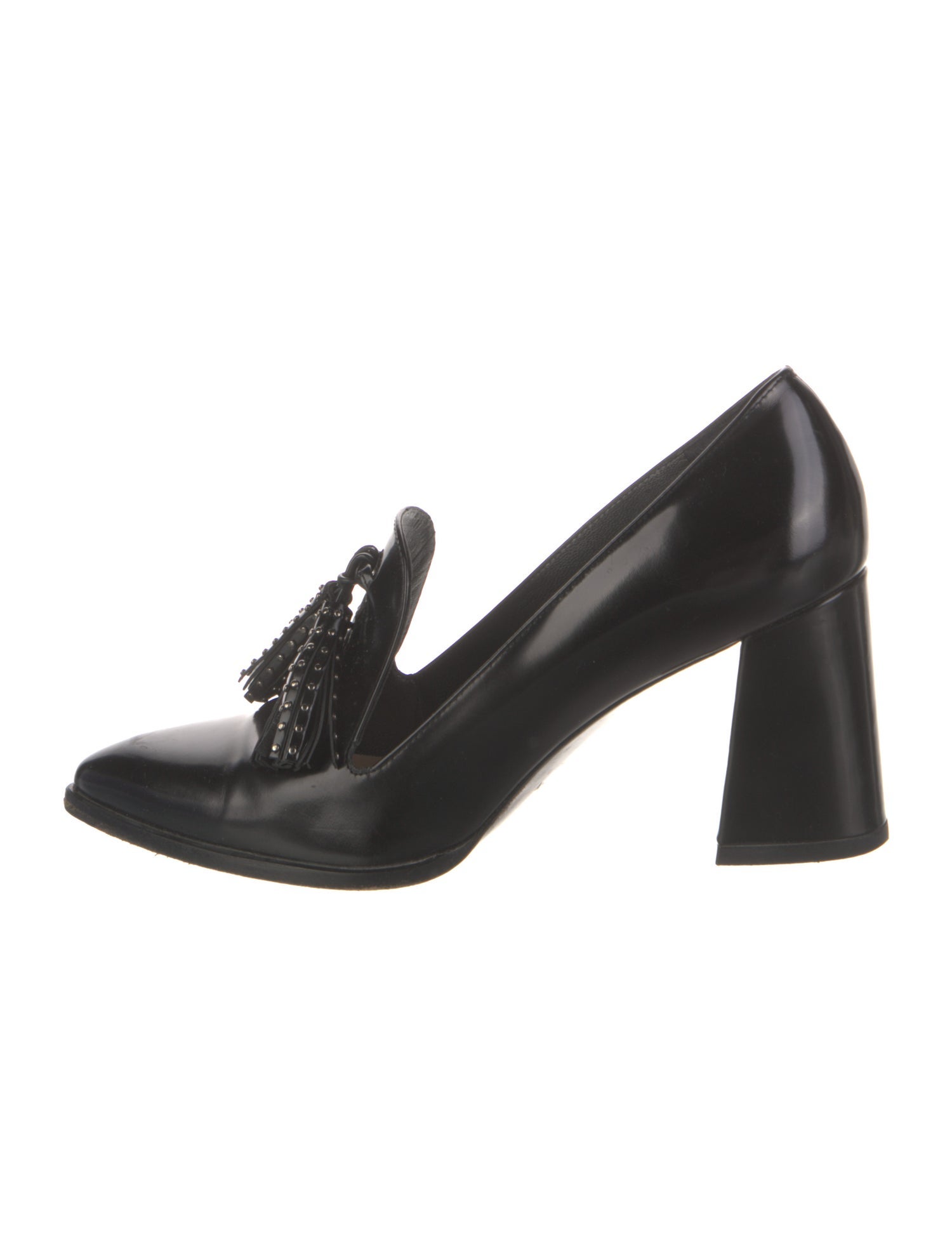 Stuart Weitzman Patent Leather Tassel Accents Pumps