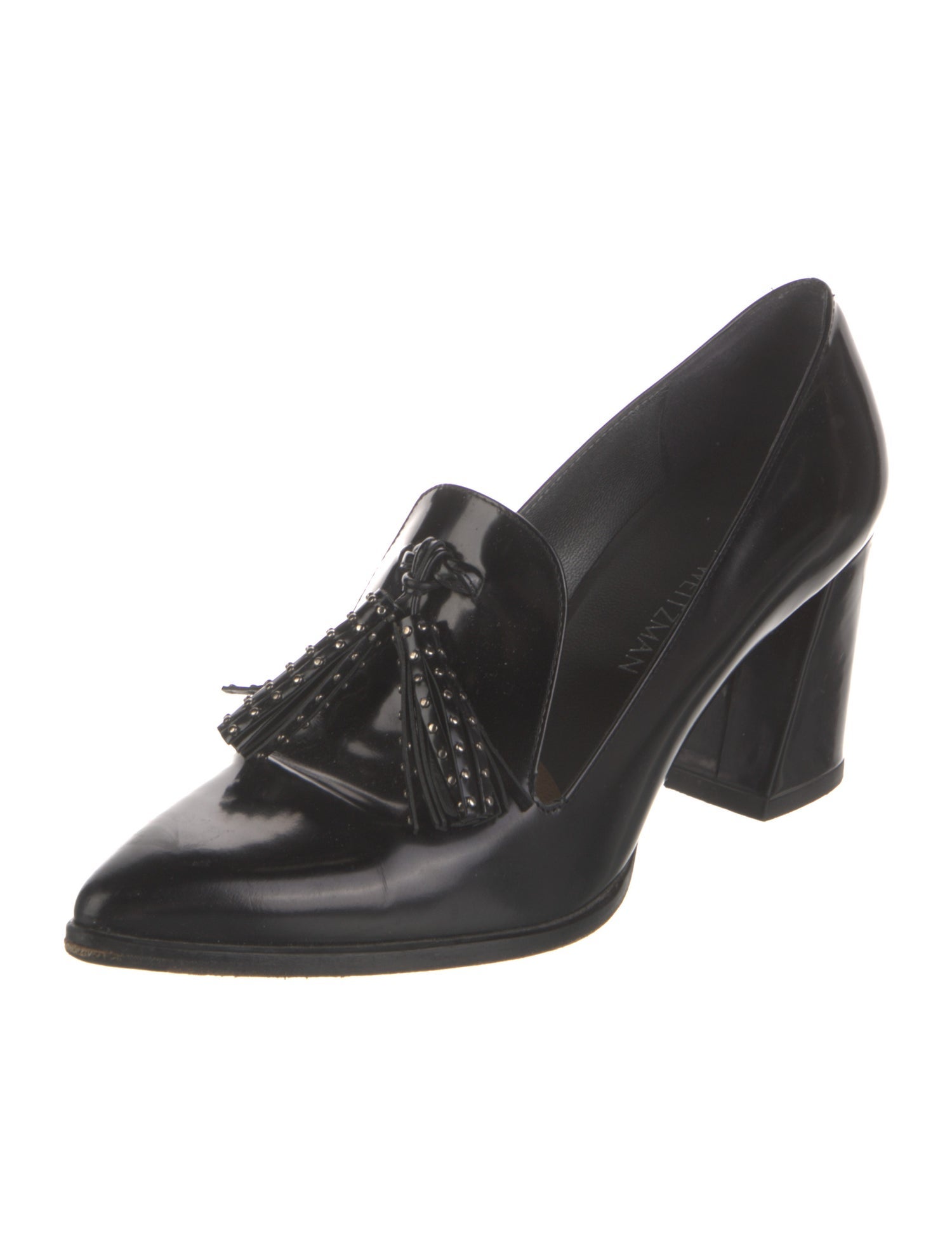 Stuart Weitzman Patent Leather Tassel Accents Pumps