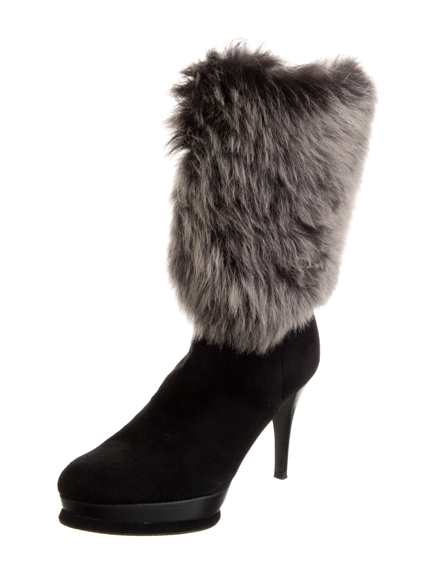 Stuart Weitzman Suede Colorblock Pattern Boots