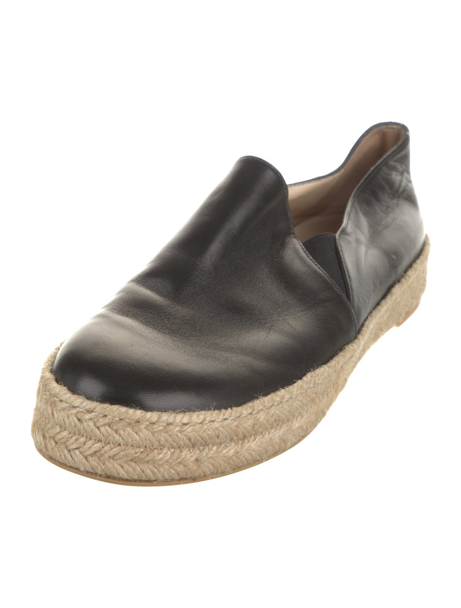 Stuart Weitzman Leather Braided Accents Espadrilles