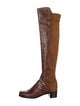 Stuart Weitzman Embossed Leather Animal Print Boots