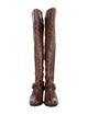 Stuart Weitzman Embossed Leather Animal Print Boots