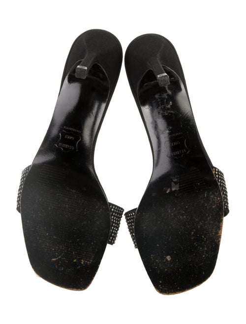 Stuart Weitzman Suede Crystal Embellishments Slides