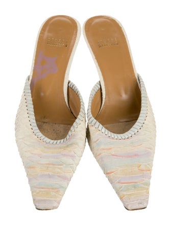 Stuart Weitzman Snakeskin Mules
