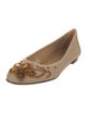 Stuart Weitzman Suede Crystal Embellishments Flats