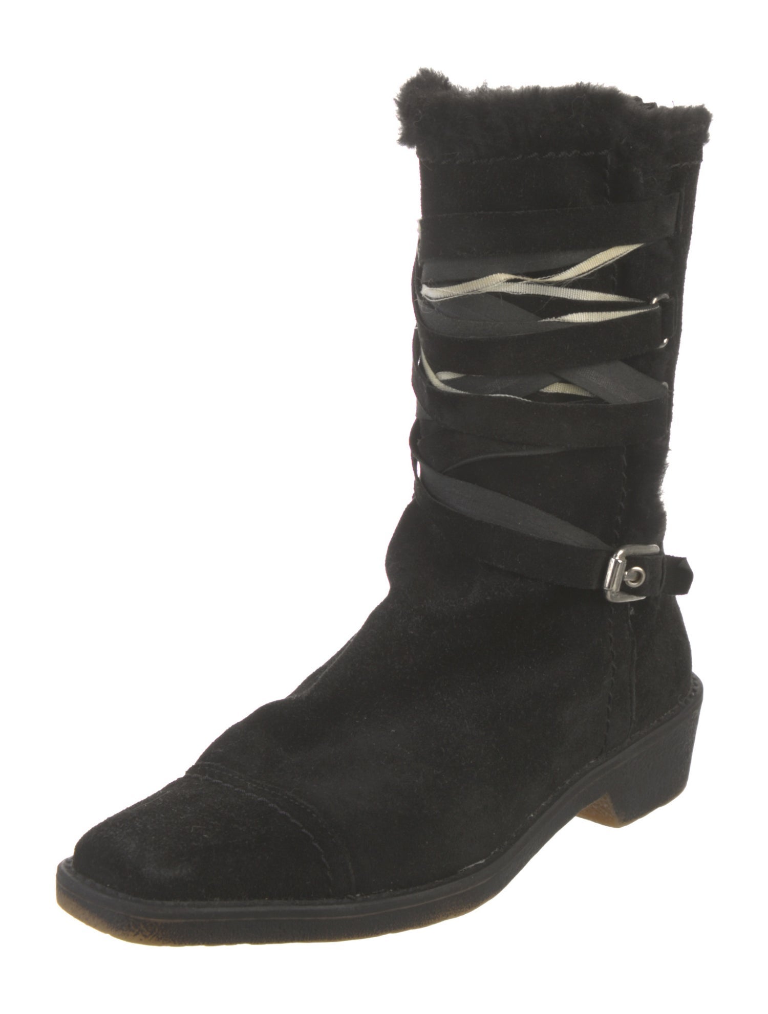 Stuart Weitzman Suede Combat Boots