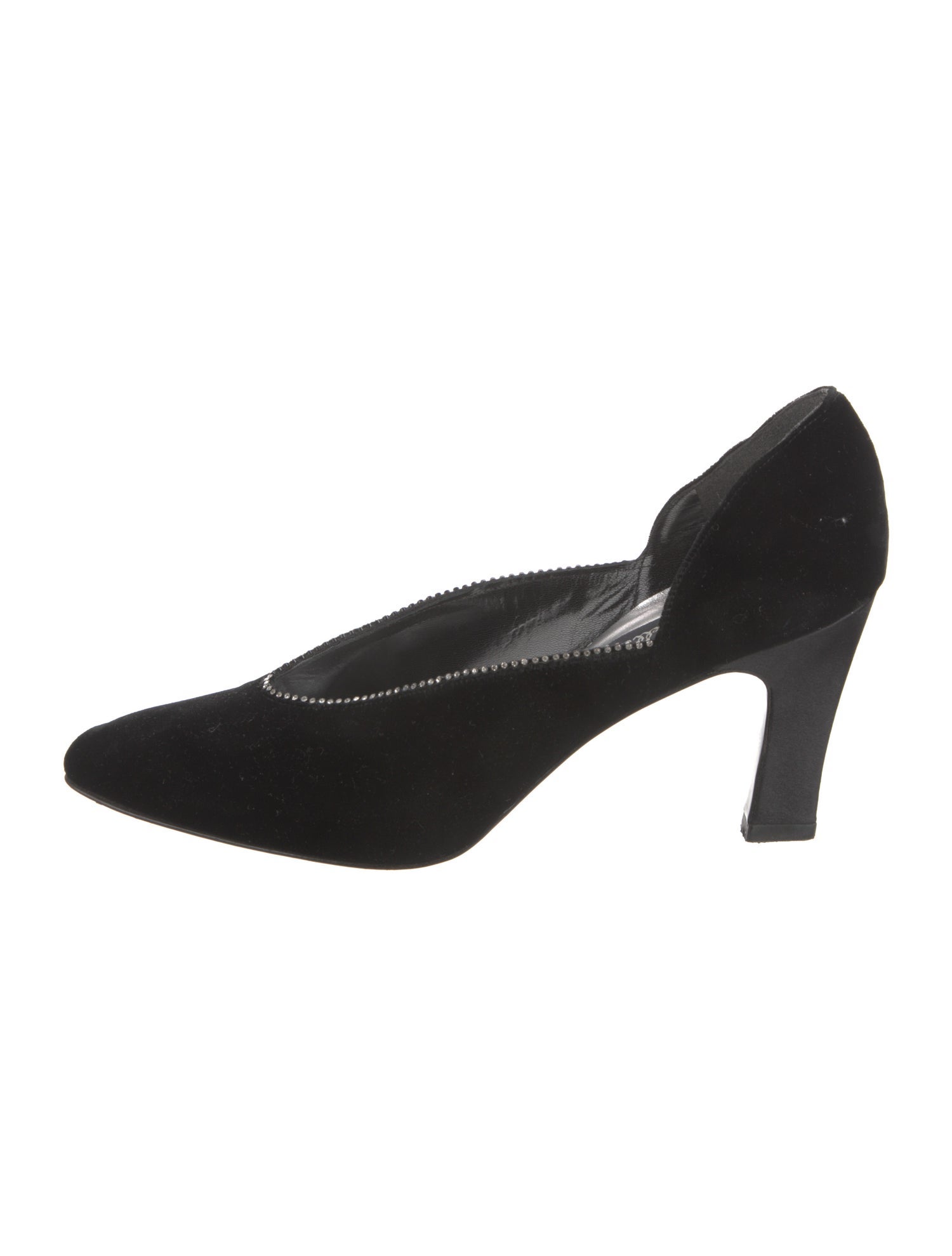 Stuart Weitzman Velvet Crystal Embellishments D'Orsay Pumps