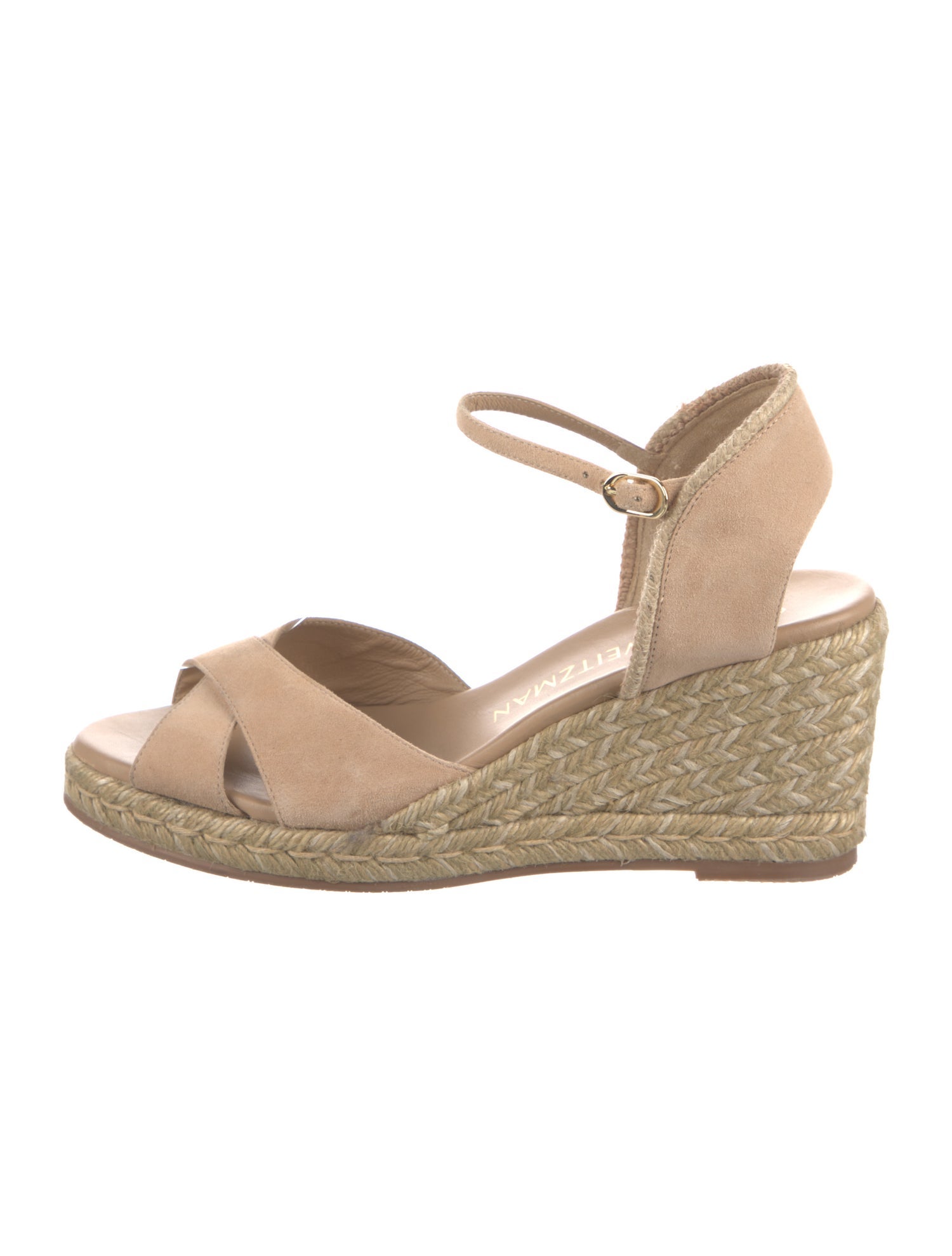 Stuart Weitzman Suede Braided Accents Espadrilles