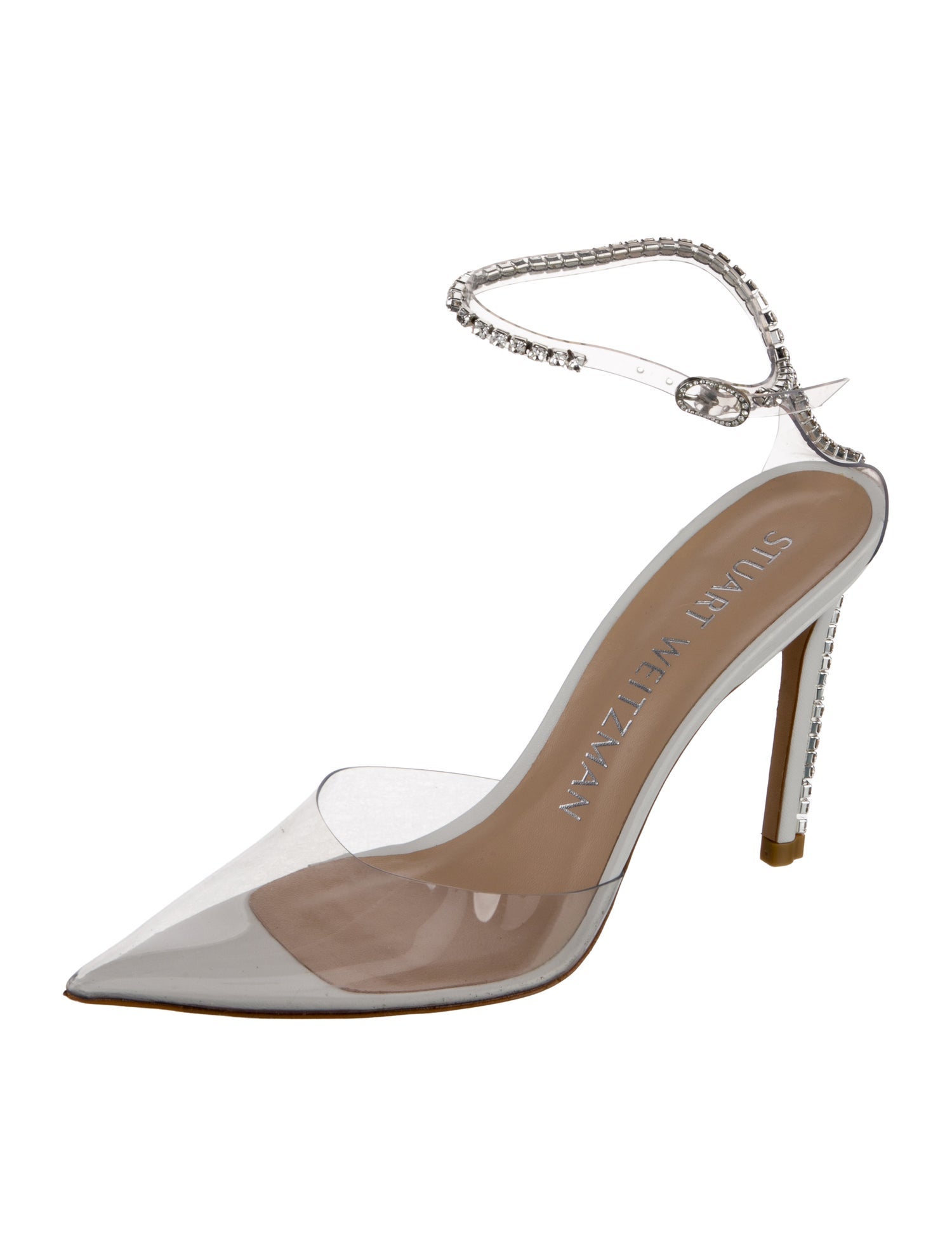 Stuart Weitzman PVC Crystal Embellishments Pumps