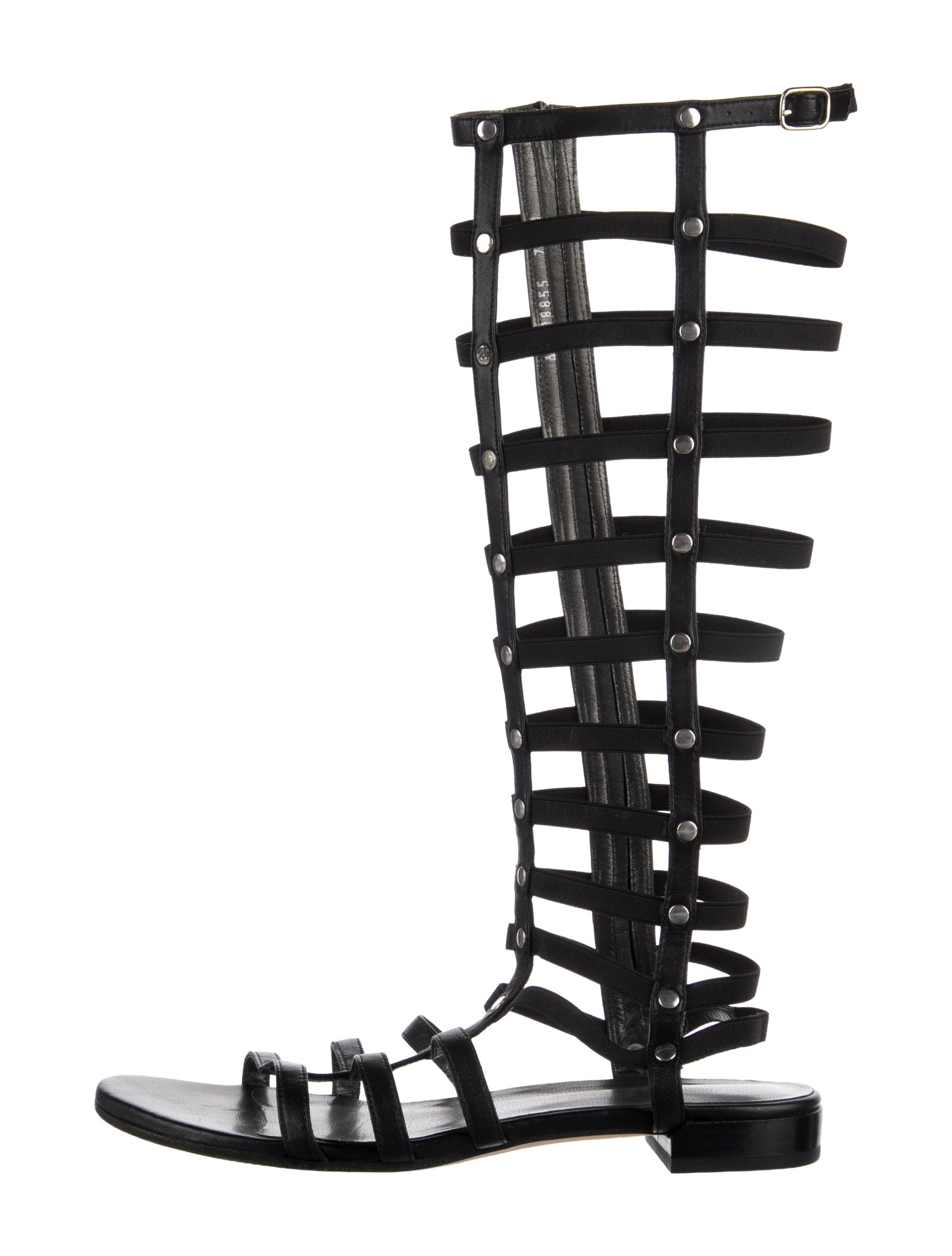 Stuart Weitzman Leather Cutout Accent Gladiator Sandals