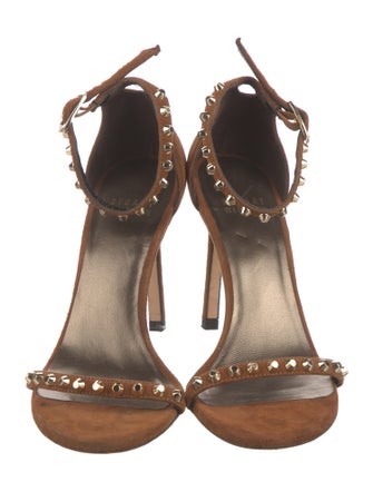 Stuart Weitzman Suede Studded Accents Sandals