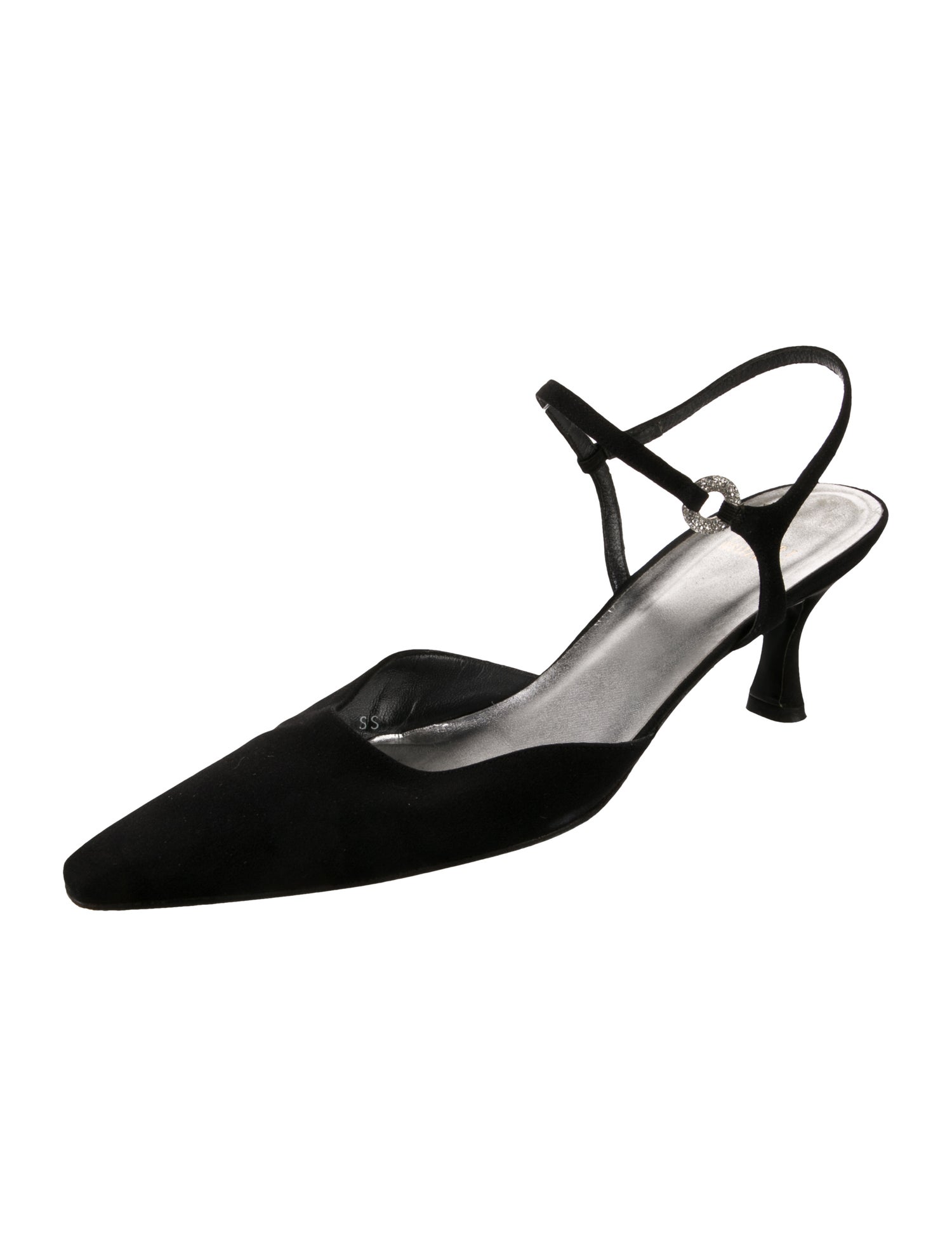 Stuart Weitzman Crystal Embellishments Slingback Pumps