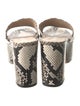 Stuart Weitzman Embossed Leather Animal Print Slides