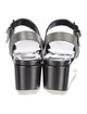 Stuart Weitzman Patent Leather Colorblock Pattern Slingback Sandals