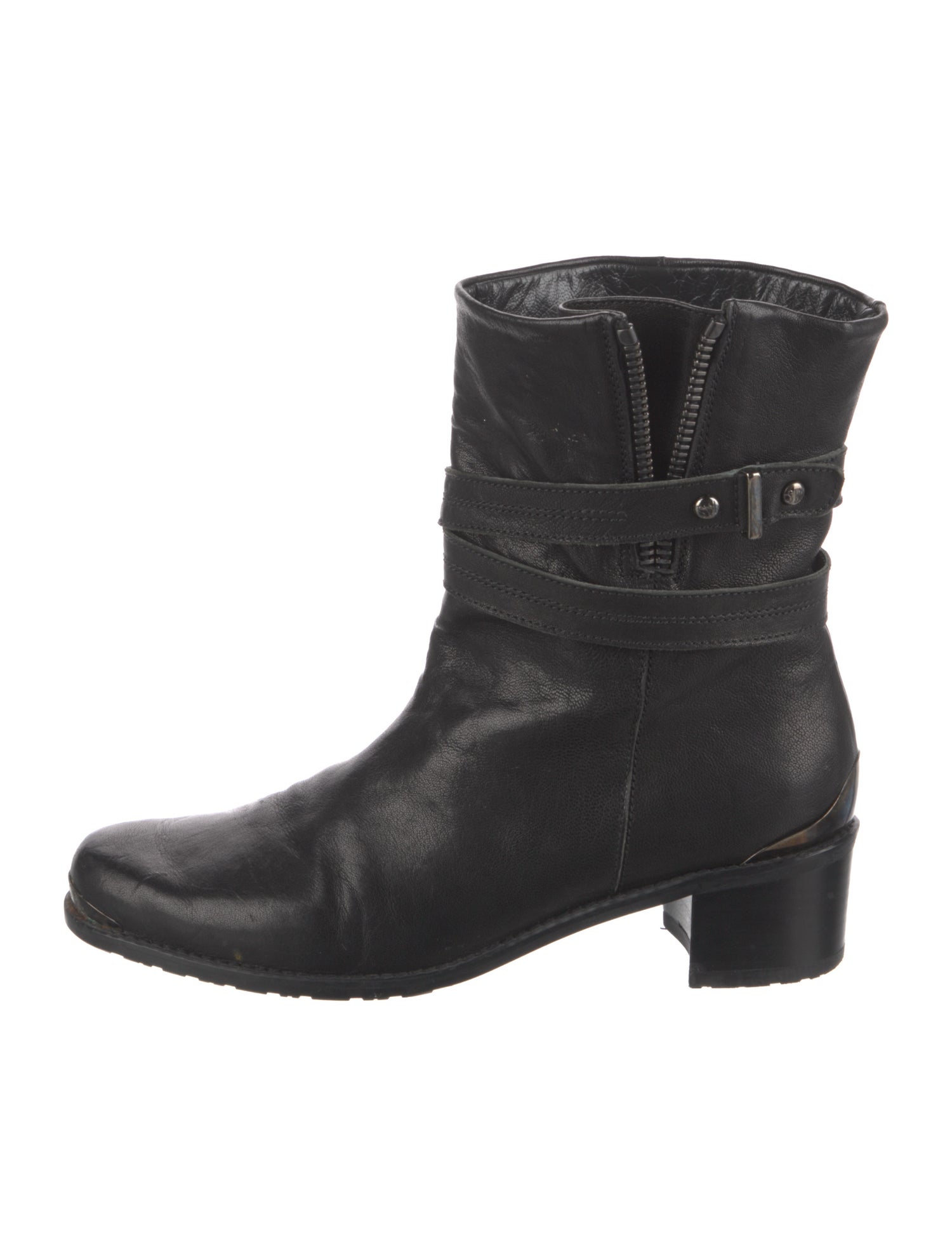 Stuart Weitzman Leather Moto Boots
