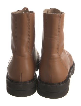 Stuart Weitzman Leather Colorblock Pattern Combat Boots