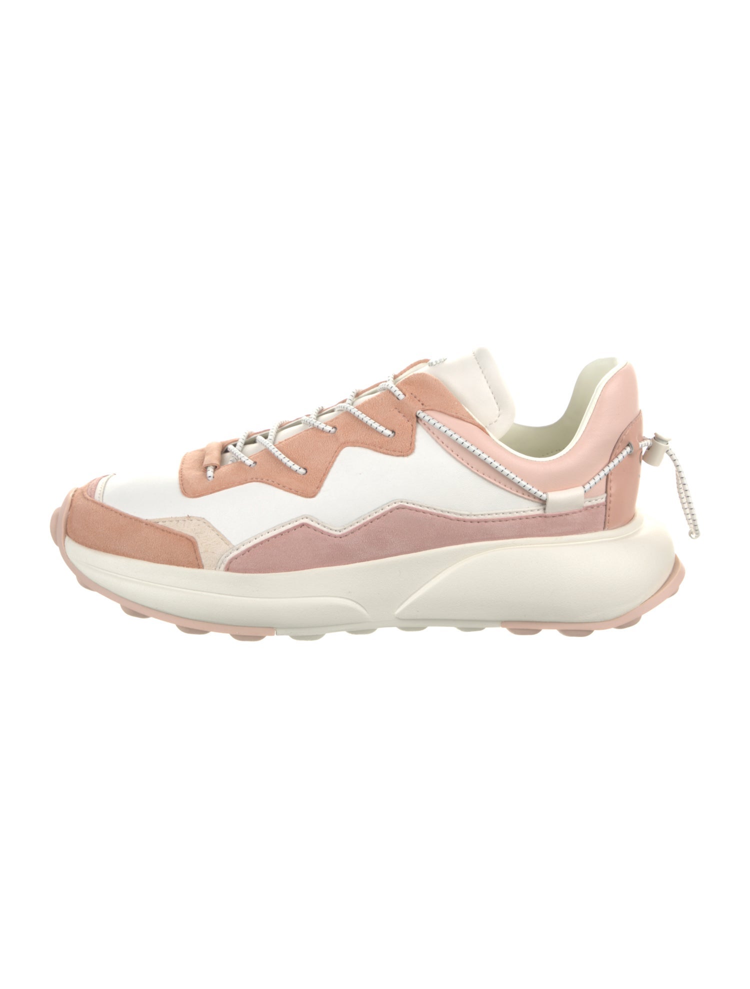 Stuart Weitzman Leather Colorblock Pattern Sneakers